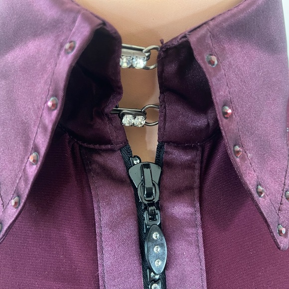 Gorgeous B2 BALIZZA Rhinestone Embellished Blouse -Full Zip - Sz 36 EU ≈ US S/XS - Picture 4 of 10